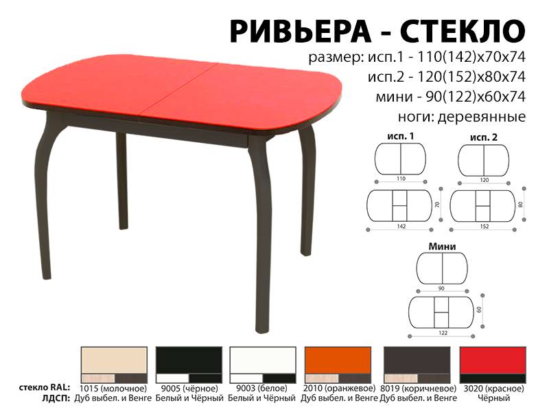 стол обеденный ривьера стекло в Москве