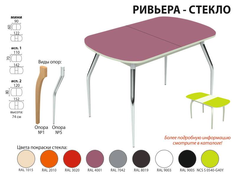 стол обеденный ривьера стекло в Москве