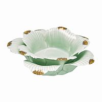 подсвечник керамический в виде цветка с золотыми лепестками flower pale green medium, 4 см в Москве