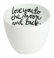 подсвечник белый фарфоровый с надписью внутри love you to the moon and back, 6,5 см в Москве