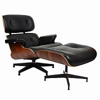 кресло eames style lounge chairчерное с коричневым в Москве