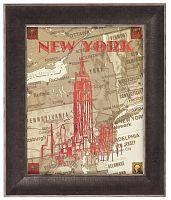 постер в раме city stops new york в Москве