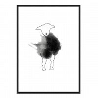 постер watercolor lamb черный в Москве