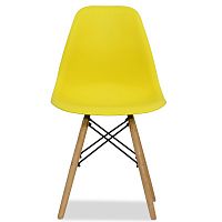 стул деревянный pc-015 желтый ножки дерево (eames style) в Москве