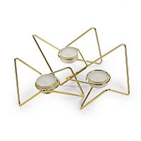 набор подсвечников золотых металлических для чайных свечей tri-angular loop, 7 см, 3 штуки в Москве