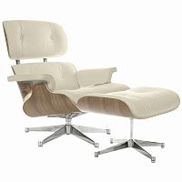 кресло eames style lounge chair & ottoman кремовое в Москве