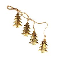 гирлянда новогодняя подвесная елки золотые golden trees, 65 см в Москве