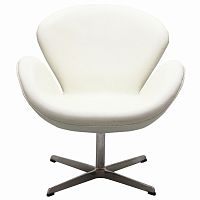 кресло swan chair экокожа белое в Москве