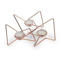 набор подсвечников медных металлических для чайных свечей tri-angular loop, 7 см, 3 штуки в Москве