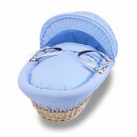 колыбель-переноска gift wicker moses basket натуральная, голубое белье в Москве