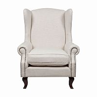 кресло мягкое с ушами белое collins wingback chair в Москве