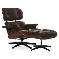 кресло eames style lounge chair палисандр коричневое в Москве