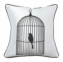 подушка с птичкой в клетке birdie in a cage white в Москве