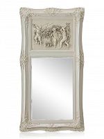 зеркало настенное прямоугольное в высокой белой раме францини distressed chalk white в Москве