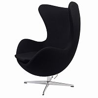 кресло arne jacobsen style egg chair черное в Москве