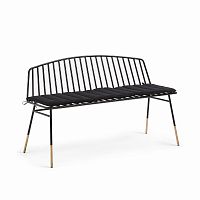 siena bench 120 черный металл черная ткань от la forma (ex julia grup) в Москве