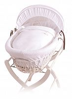 колыбель-переноска gift wicker moses basket белая, белое белье в Москве