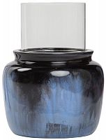 подсвечник синий со стеклом colors blue big, 32 см в Москве