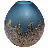 ваза круглая стеклянная голубая с золотом в Москве