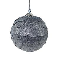 шар новогодний серебряный с блестящими чешуйками paper ball, 10 см в Москве