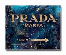 постер prada mafia на синем в золотом a3 в Москве