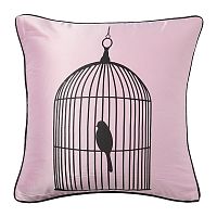 подушка с птичкой в клетке birdie in a cage pink в Москве