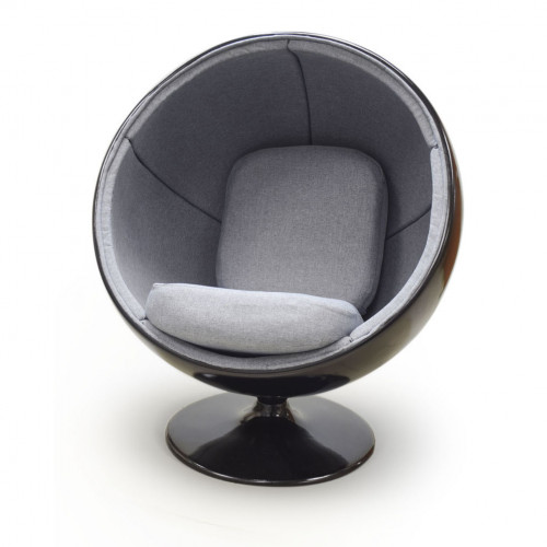 кресло ball chair черно-серое в Москве