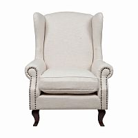 кресло collins wingback chair кремовая ткань в Москве