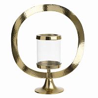 подсвечник золотой декоративный со стеклом круг gold circle, 38 см в Москве