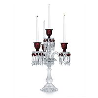 канделябр хрустальный с красными вставками на 4 свечи baccarat 3+1 от delight collection, 60 см в Москве