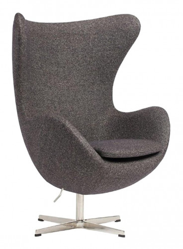 кресло egg chair кашемир серое в Москве
