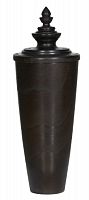 ваза деревянная с фигурной крышкой 31х82 см anri темно-коричневая в Москве