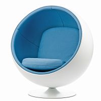 кресло ball chair бело-синее в Москве