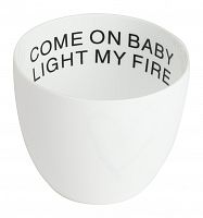 подсвечник белый фарфоровый с надписью внутри come on baby light my fire, 6,5 см в Москве
