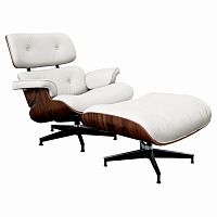 кресло lounge chair & ottoman белое в Москве