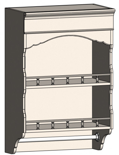 шкаф с полками и фигурным основанием навесной марсель молочно-белый в Москве