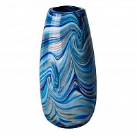 ваза для цветов стеклянная синяя d13,5x30 см в Москве