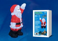 фигурка светодиодная «дед мороз» 38х24x60см (ul-00002332) uld-m3860-120/sta white ip20 xmasman в Москве