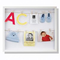 панно с зажимами для 12 фотографий clothesline белое в Москве