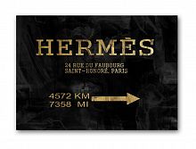 постер hermes без рамки, черный, а4 в Москве