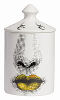 подсвечник белый с крышкой пьеро форназетти желтые губы bacio candle yellow, 33 см в Москве