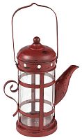 подсвечник-фонарь красный в виде чайника с ручкой old kettle, 27 см в Москве