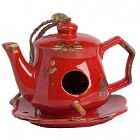 aромолампа для эфирных масел красная в виде чайника candelero red, 17 см в Москве
