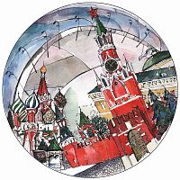 тарелка сувенирная спасская башня в Москве