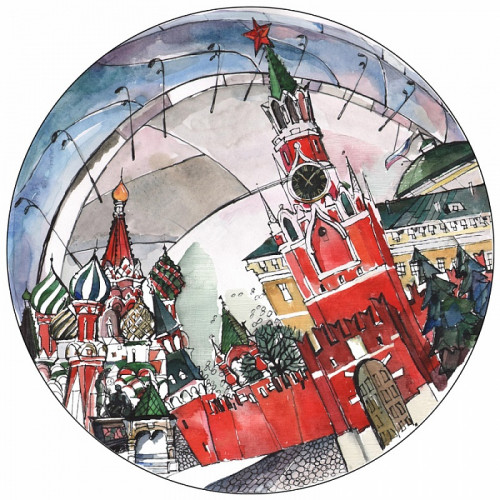 тарелка сувенирная спасская башня в Москве