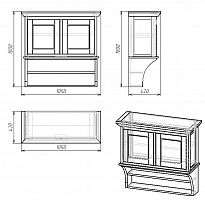 шкафчик навесной с двумя полками провинция с состариванием в Москве