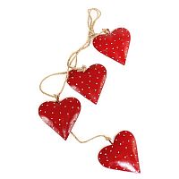 гирлянда новогодняя подвесная сердца красные red hearts, 65 см в Москве