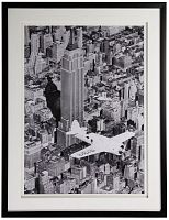 постер с паспарту в раме airplane in new york city в Москве