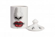 подсвечник белый с крышкой желтые губы пьеро форназетти bacio candle red, 33 см в Москве
