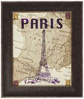 постер в раме city stops paris в Москве